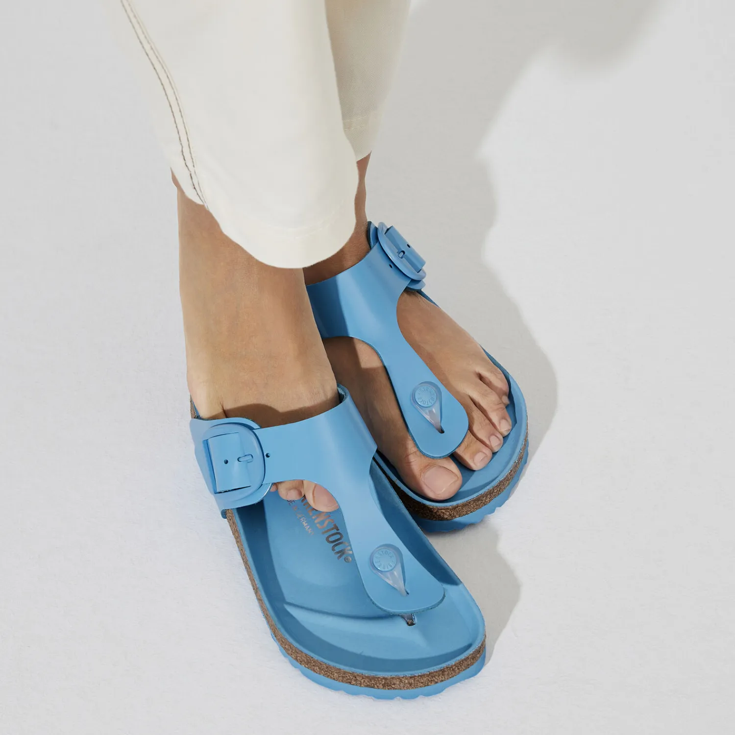 Discount Birkenstock Gizeh Big Buckle High Shine Sky Blue