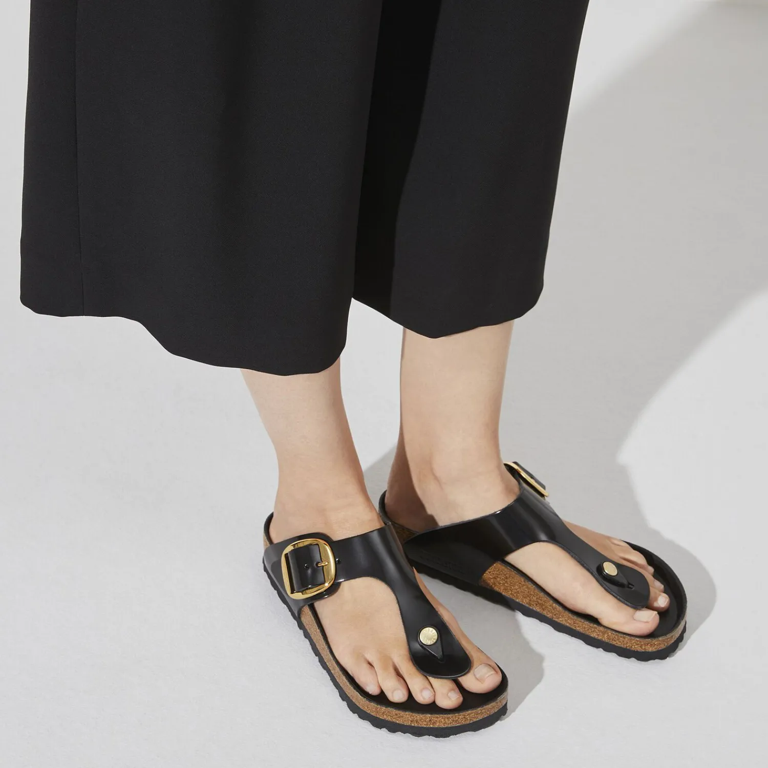Discount Birkenstock Gizeh Big Buckle High Shine Black