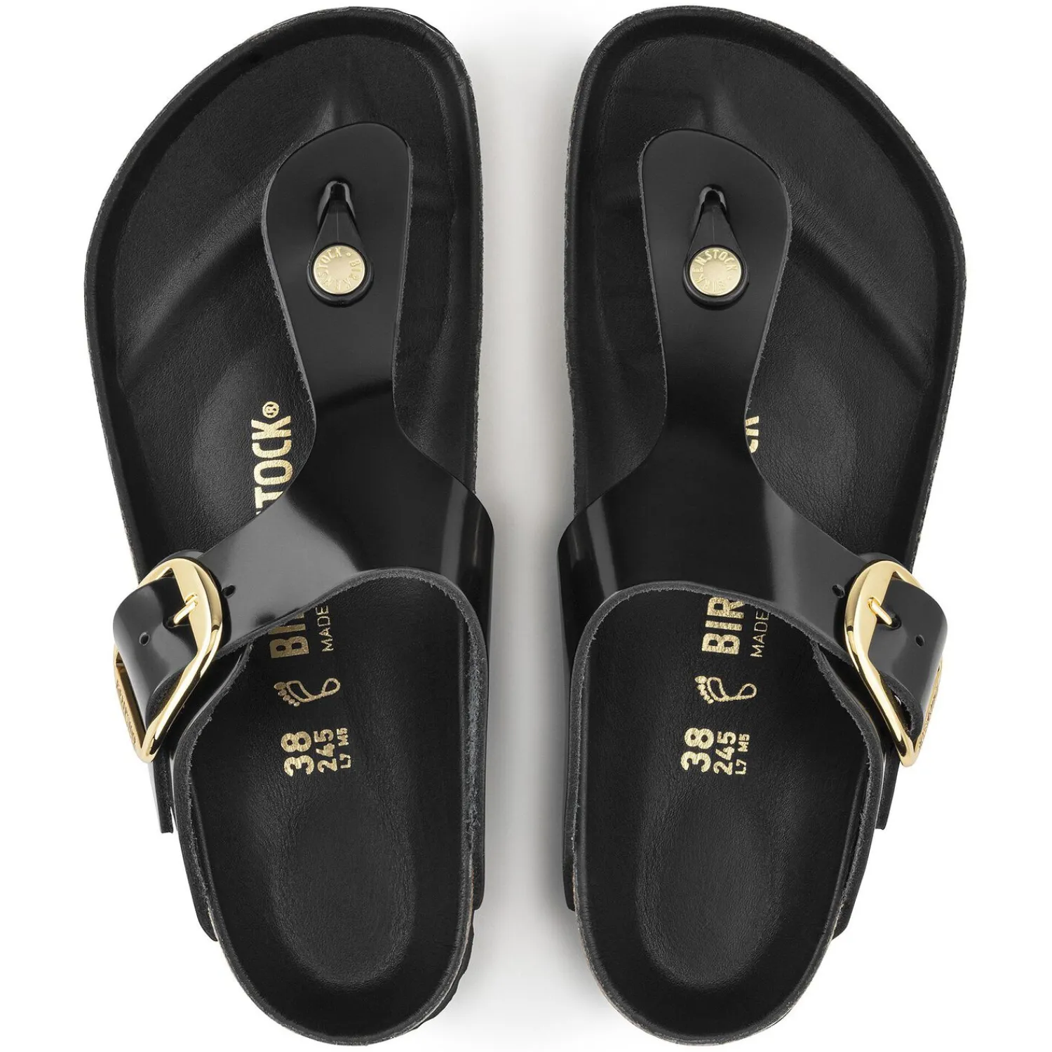 Discount Birkenstock Gizeh Big Buckle High Shine Black
