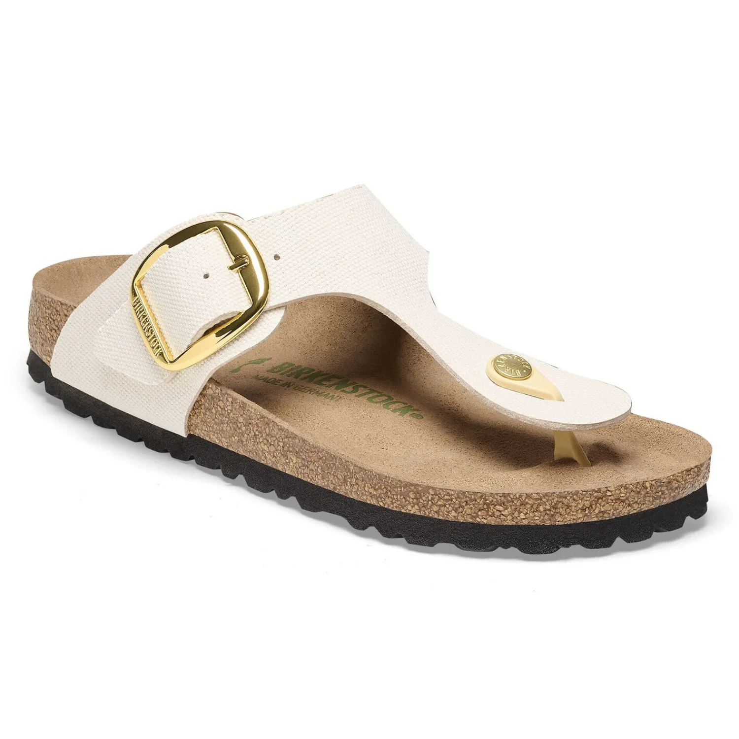 Cheap Birkenstock Gizeh Big Buckle Rivet Logo Canvas Eggshell