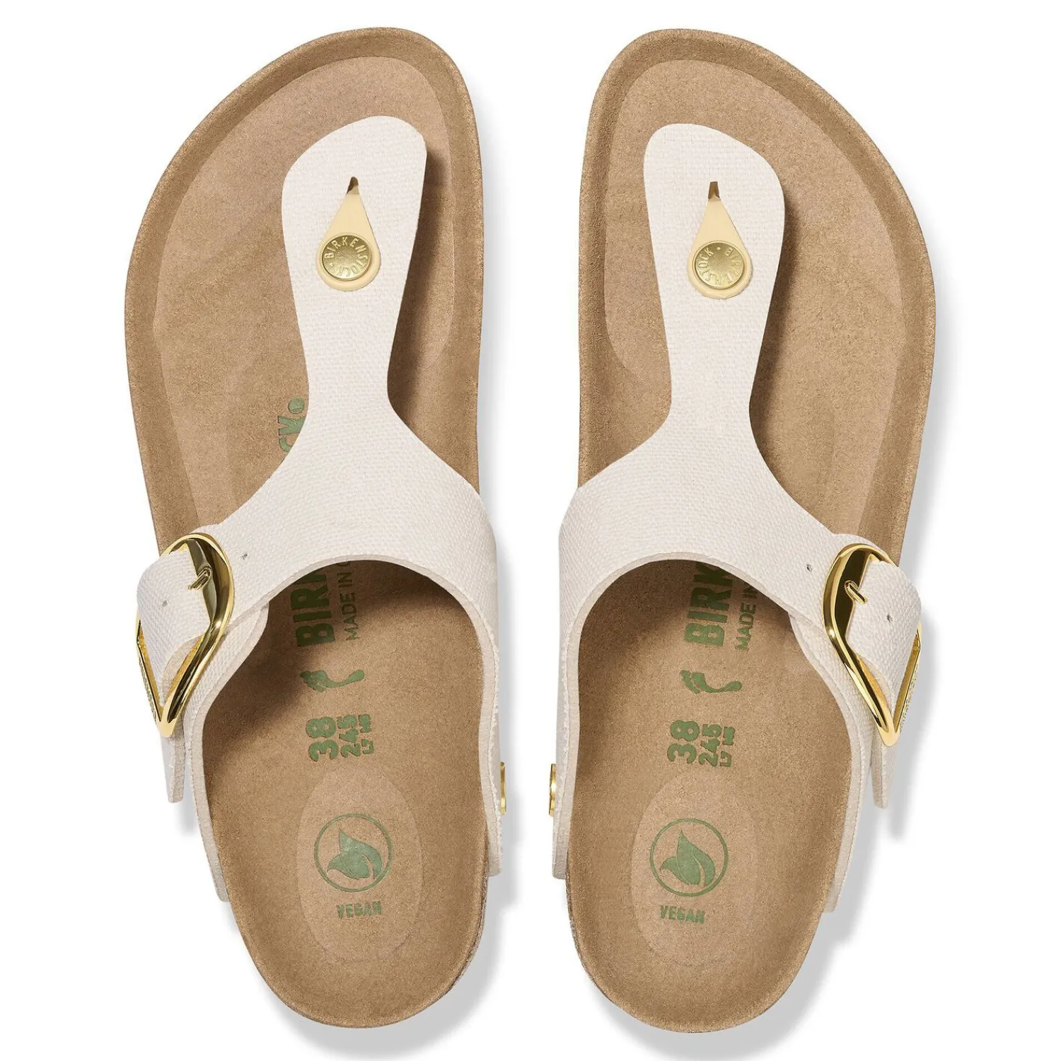 Cheap Birkenstock Gizeh Big Buckle Rivet Logo Canvas Eggshell