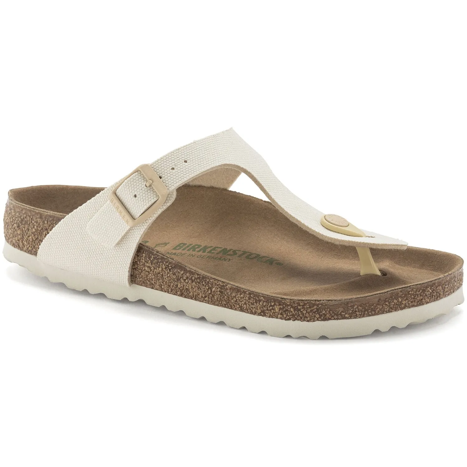 Shop Birkenstock Gizeh Vegan Canvas Eggshell