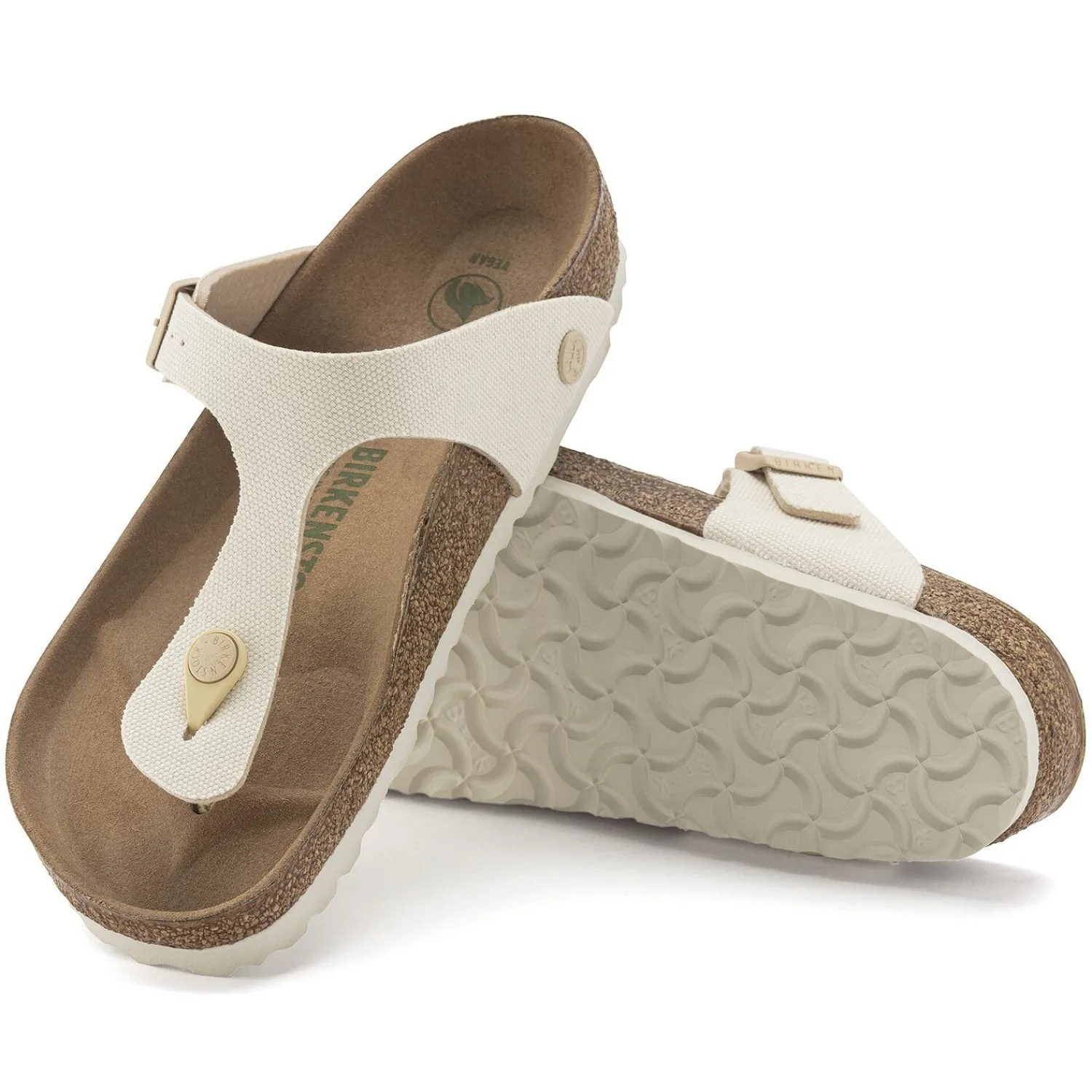Shop Birkenstock Gizeh Vegan Canvas Eggshell