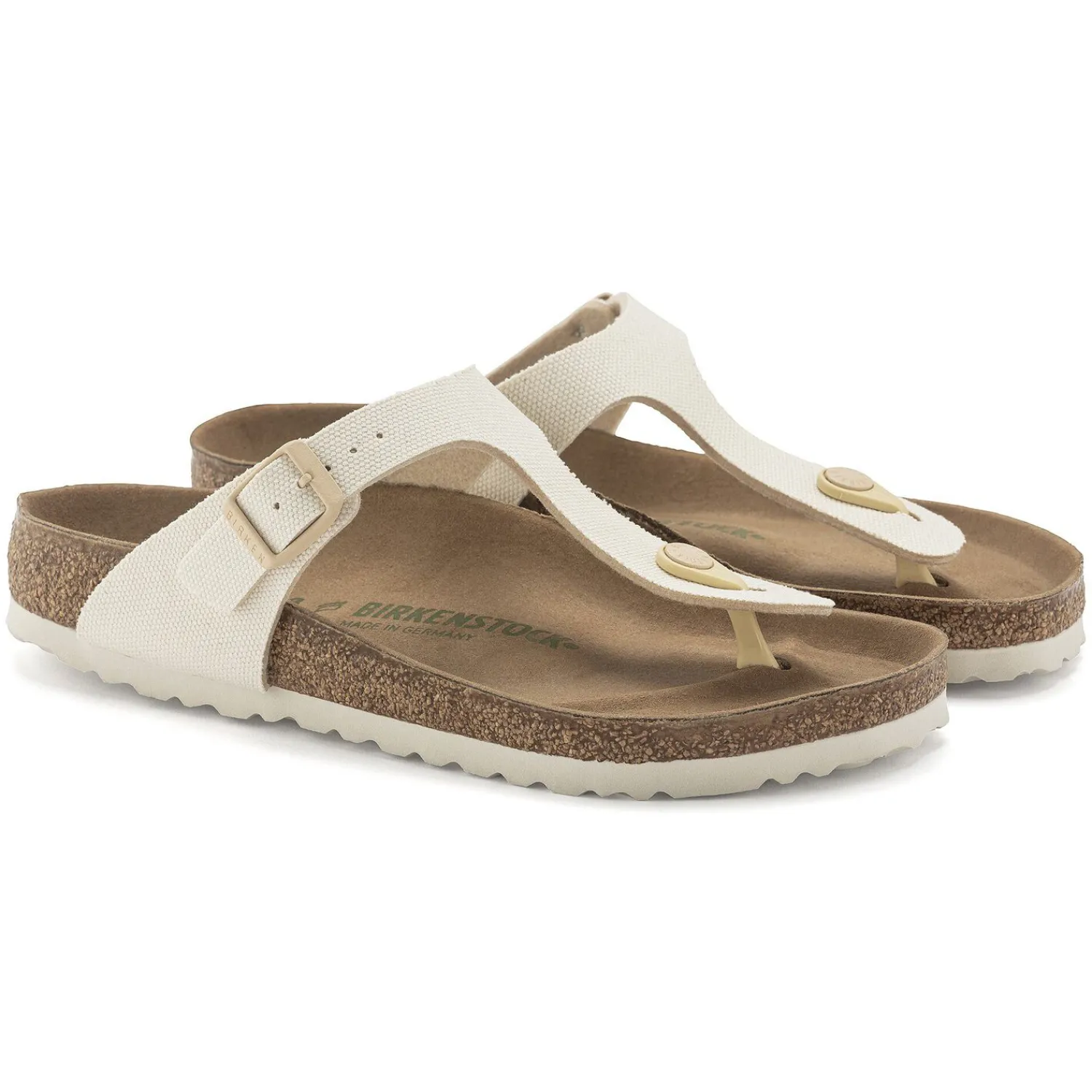 Shop Birkenstock Gizeh Vegan Canvas Eggshell