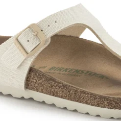 Shop Birkenstock Gizeh Vegan Canvas Eggshell