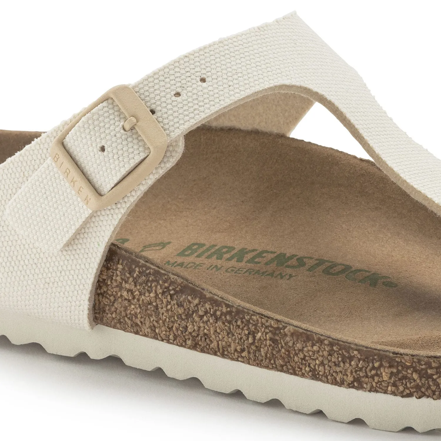 Shop Birkenstock Gizeh Vegan Canvas Eggshell