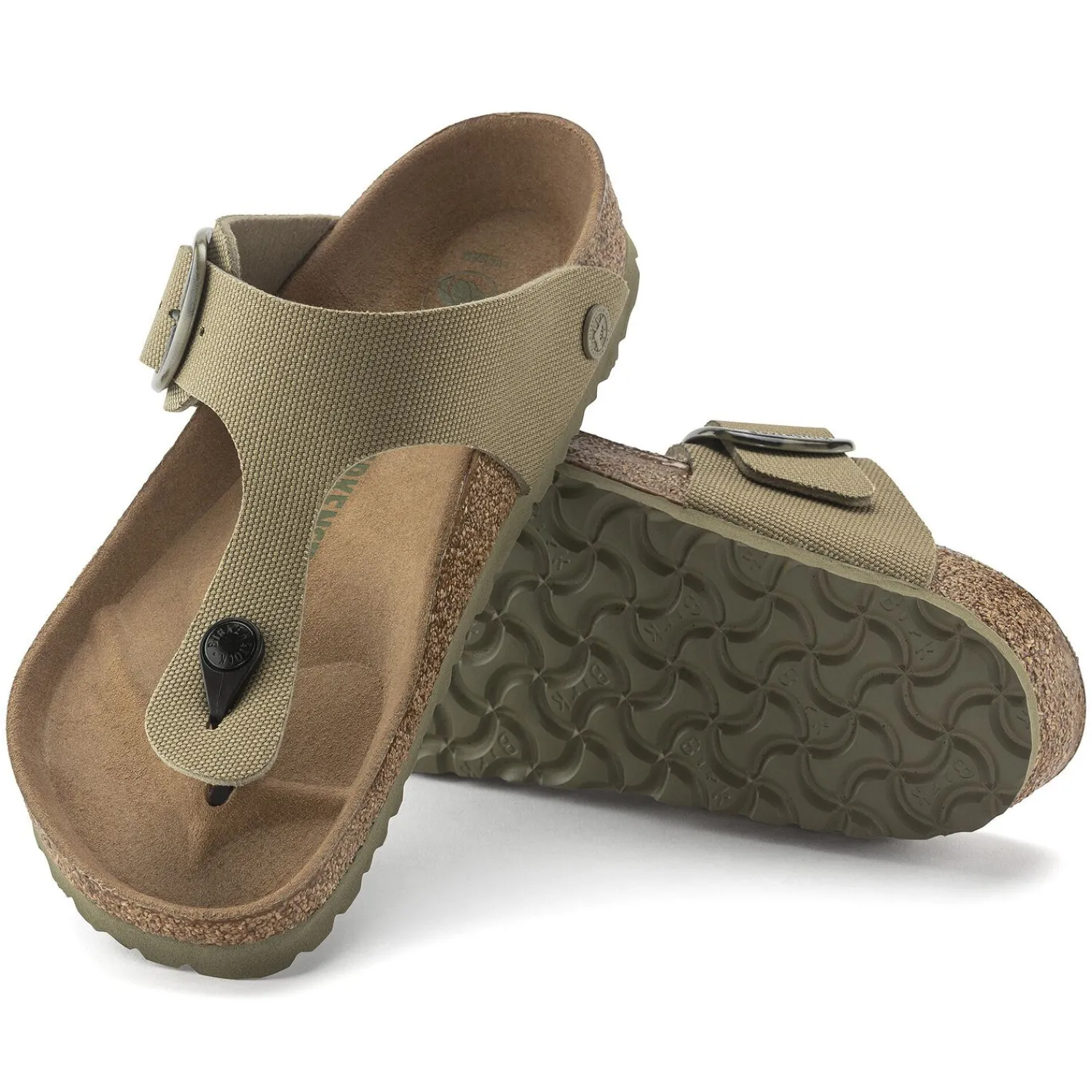 Cheap Birkenstock Gizeh Vegan Big Buckle Faded Khaki