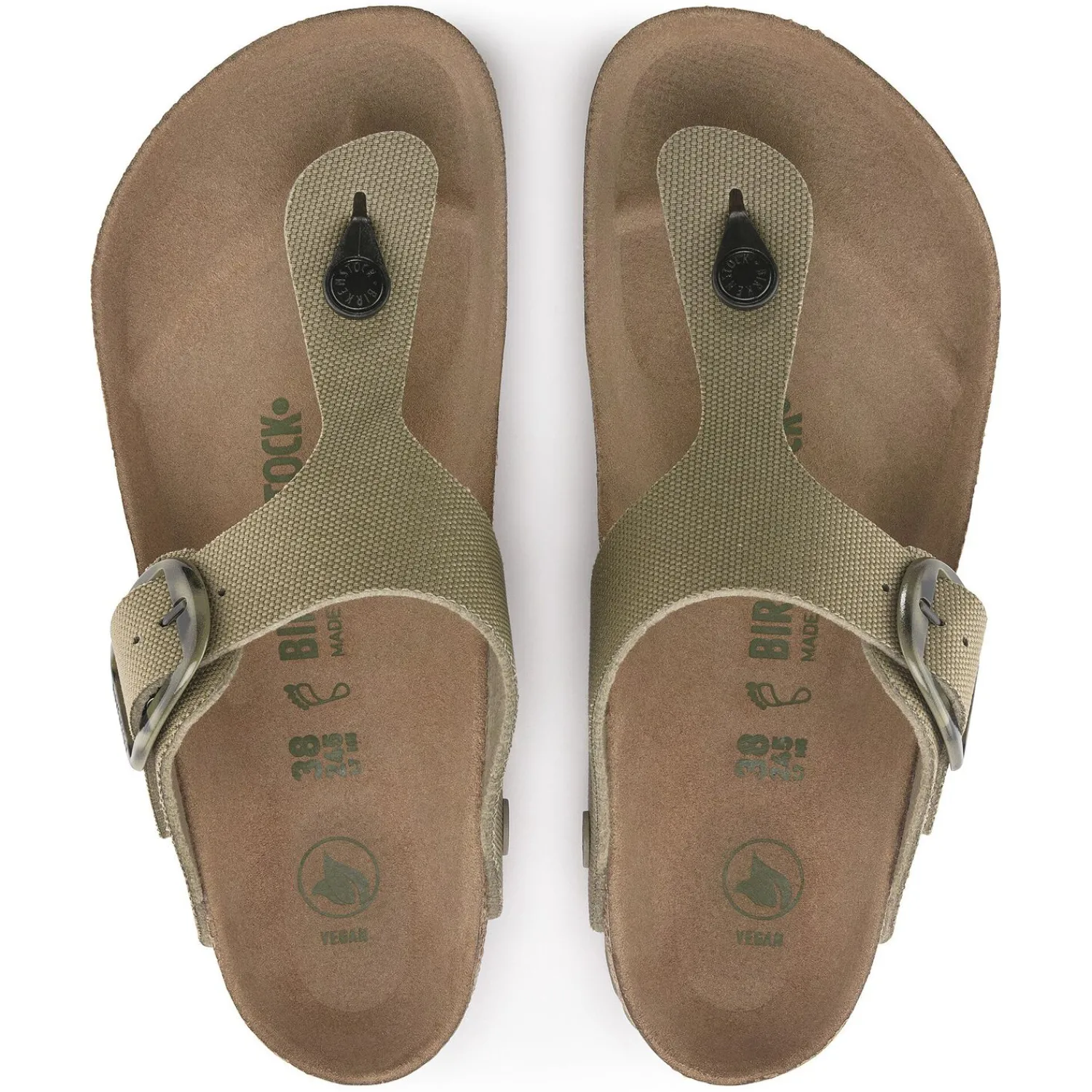 Cheap Birkenstock Gizeh Vegan Big Buckle Faded Khaki