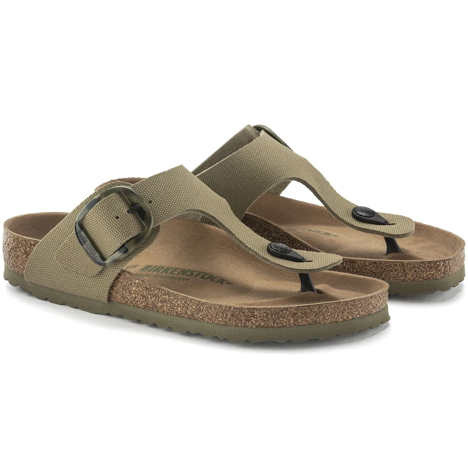 Cheap Birkenstock Gizeh Vegan Big Buckle Faded Khaki