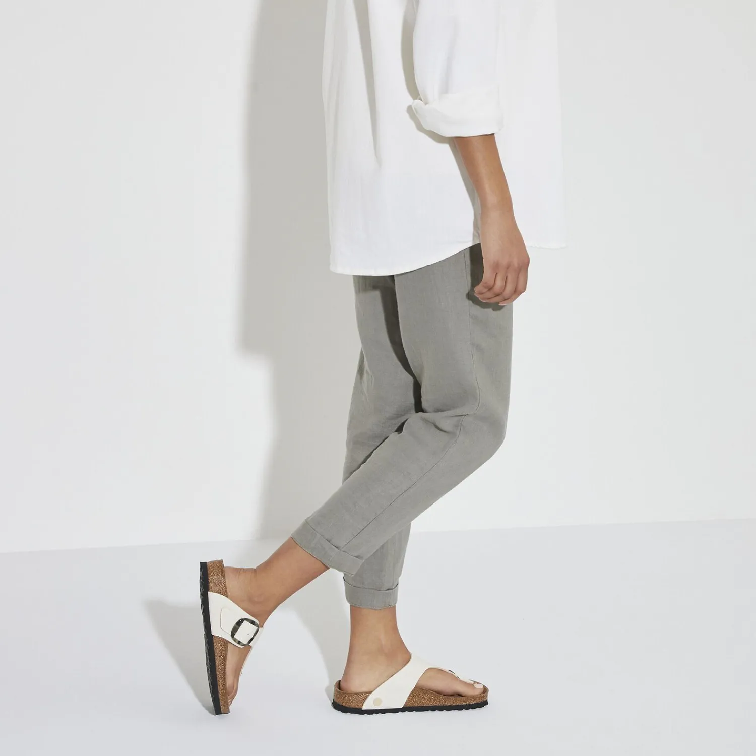 Clearance Birkenstock Gizeh Vegan Big Buckle Eggshell