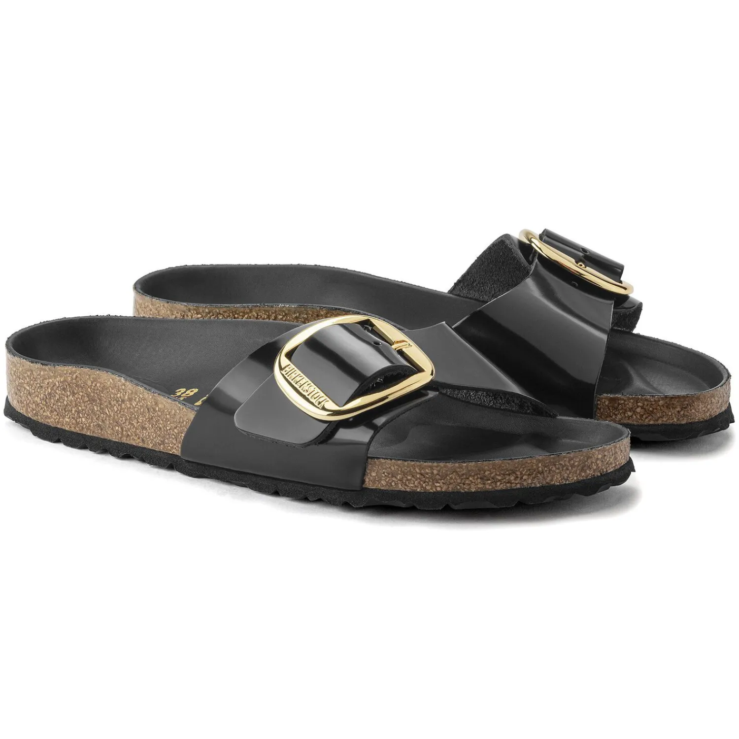 Cheap Birkenstock Madrid Big Buckle High Shine Black