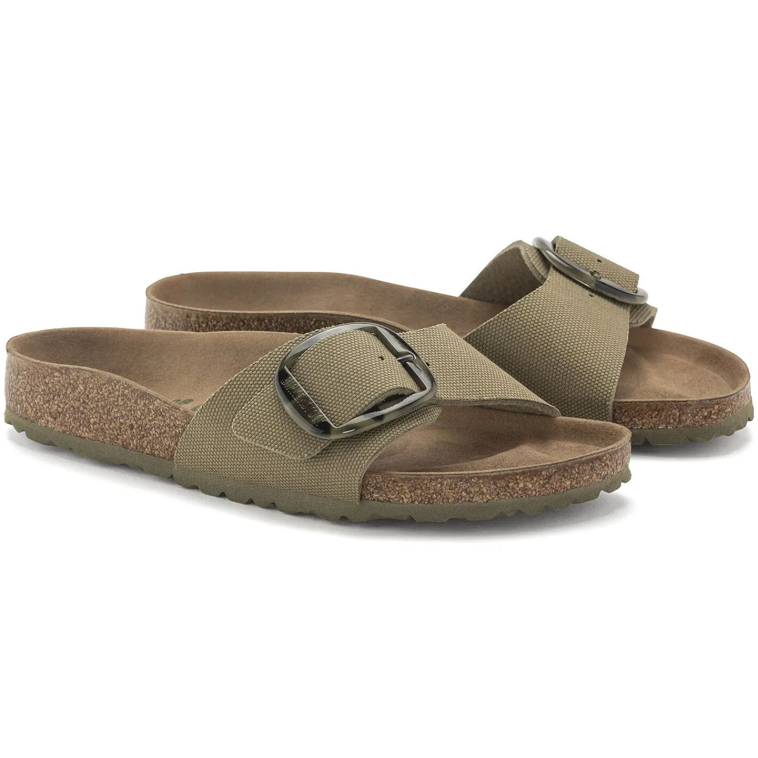 New Birkenstock Madrid Vegan Big Buckle Faded Khaki
