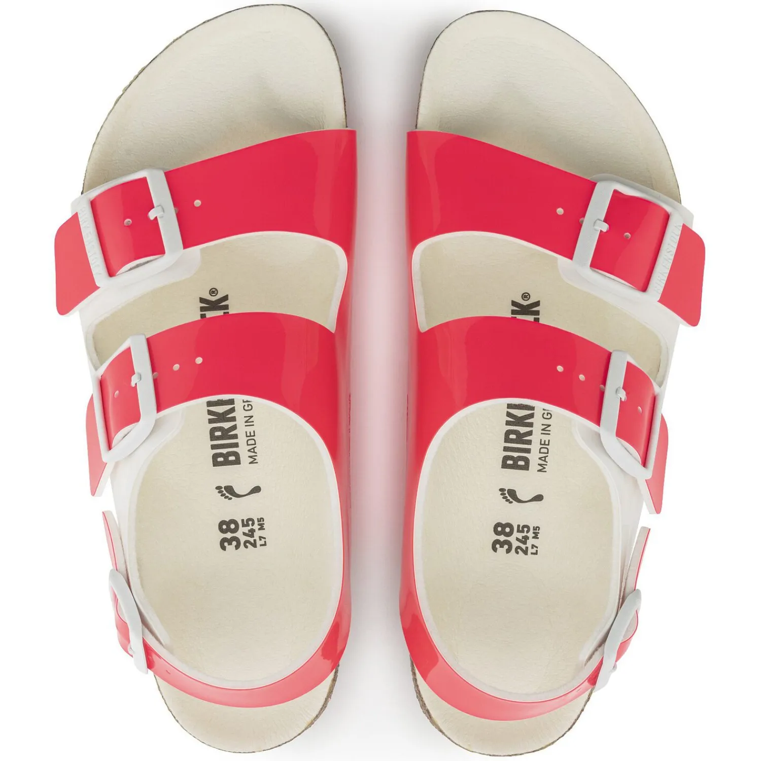 Hot Birkenstock Milano Bs Neon Pink/White Patent