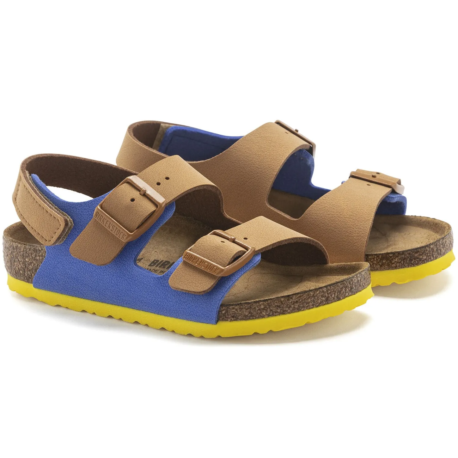Cheap Birkenstock Milano Hl Kids Caramel/Ultra Blue