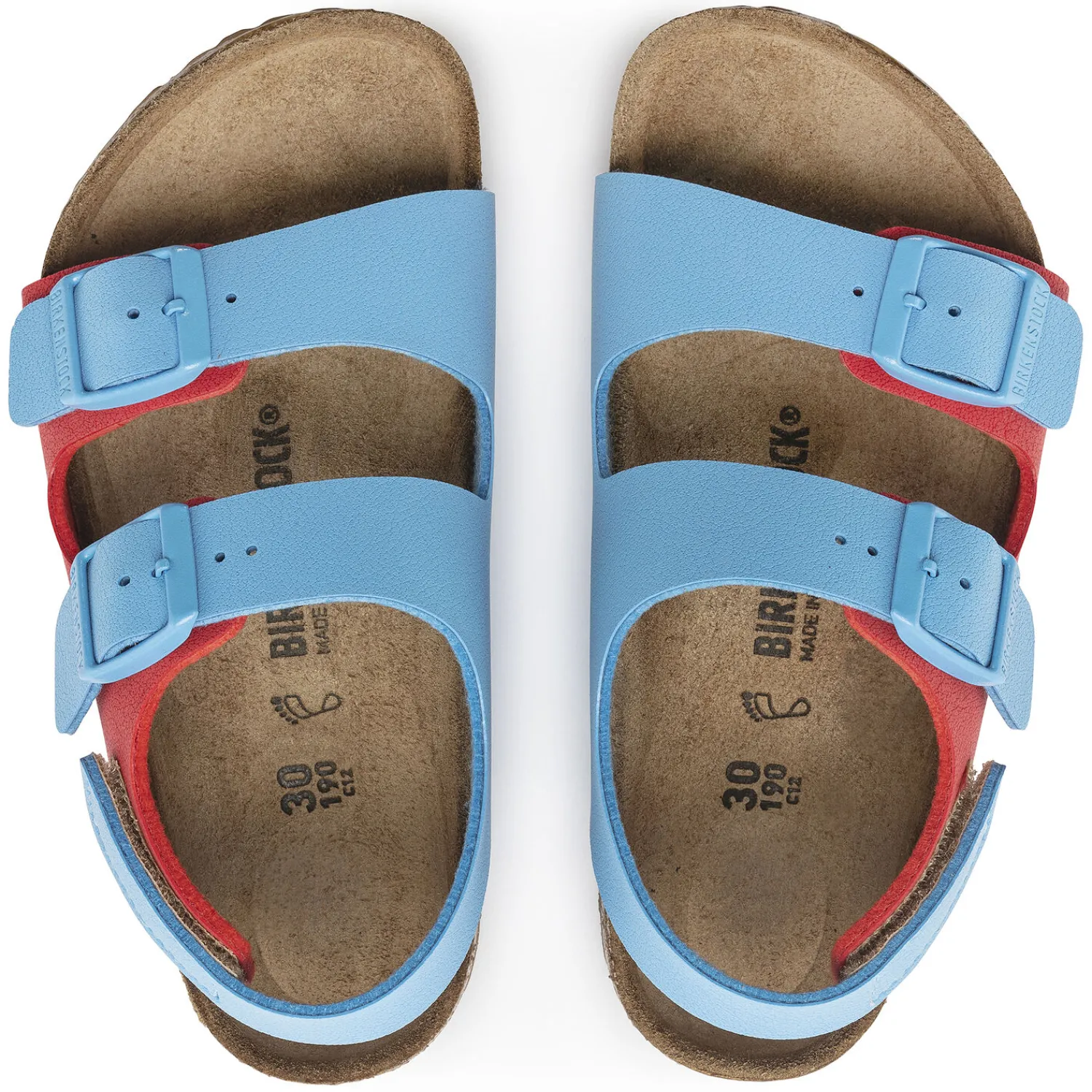Sale Birkenstock Milano Hl Kids Sky Blue/Active Red