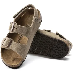 Shop Birkenstock Milano Hl Suede Kids Taupe