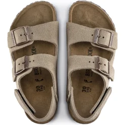 Shop Birkenstock Milano Hl Suede Kids Taupe