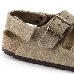 Shop Birkenstock Milano Hl Suede Kids Taupe