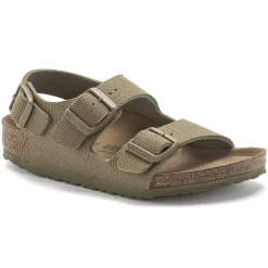 Shop Birkenstock Milano Kids Vegan Vegan Canvas Faded Khaki