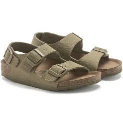 Shop Birkenstock Milano Kids Vegan Vegan Canvas Faded Khaki