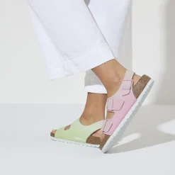 New Birkenstock Milano Vegan Candy Pink/Faded Lime