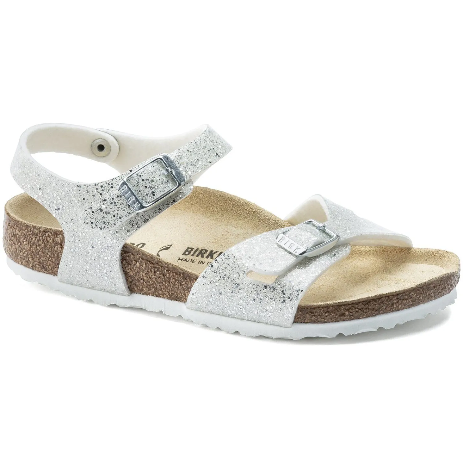 Shop Birkenstock Rio Kids Cosmic Sparkle White