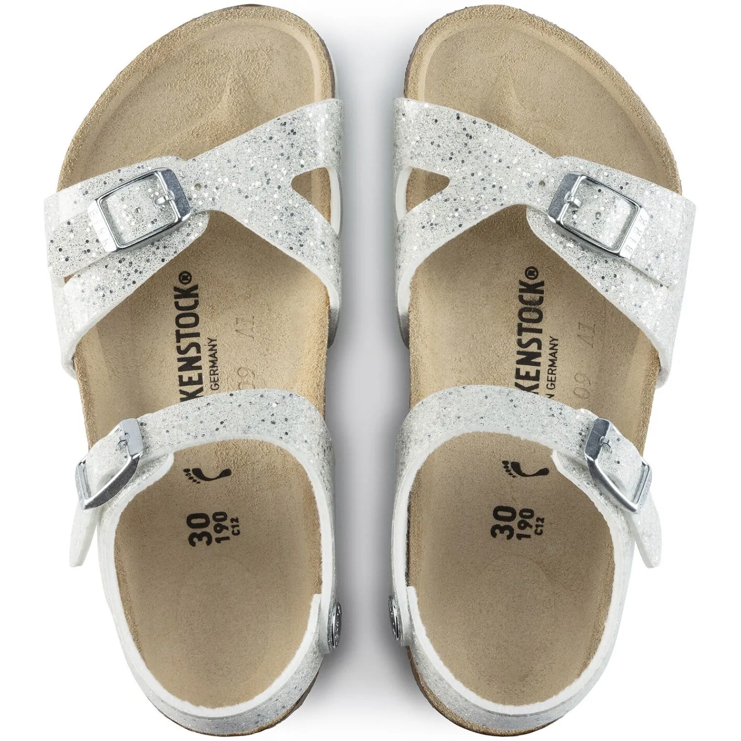 Shop Birkenstock Rio Kids Cosmic Sparkle White