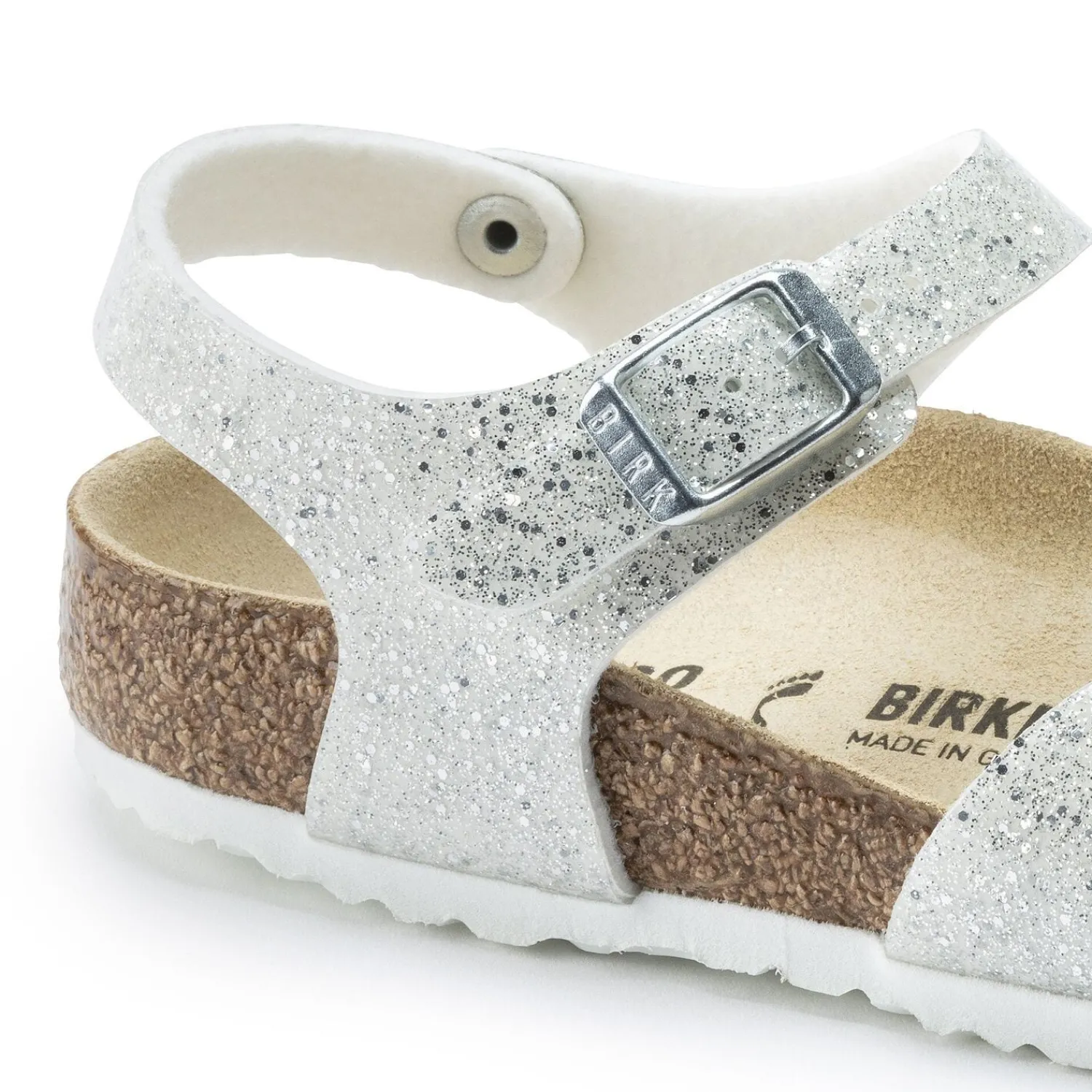 Shop Birkenstock Rio Kids Cosmic Sparkle White