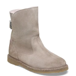 Shop Birkenstock Uppsala En Fourrure D'Agneau Gray Taupe