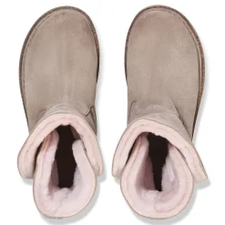 Shop Birkenstock Uppsala En Fourrure D'Agneau Gray Taupe
