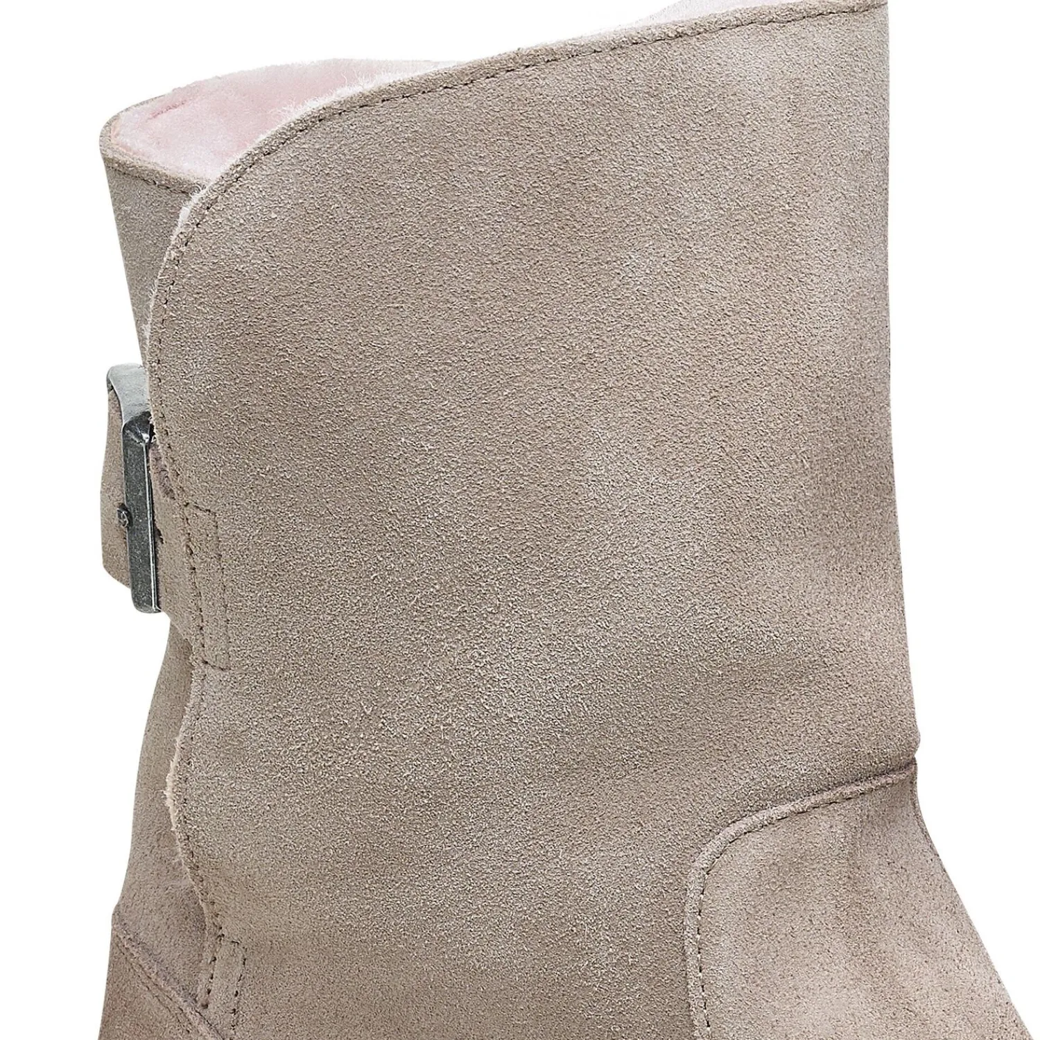 Shop Birkenstock Uppsala En Fourrure D'Agneau Gray Taupe