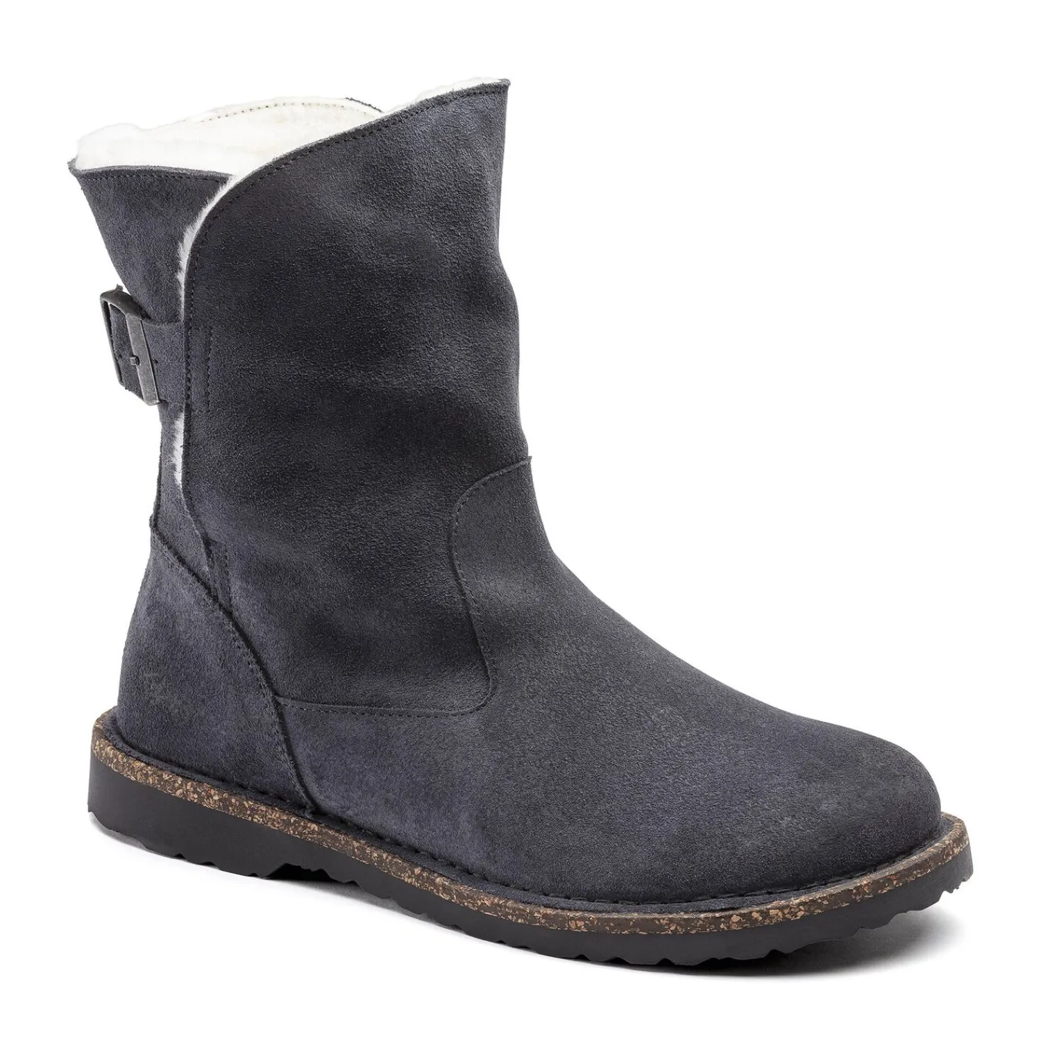 Shop Birkenstock Uppsala En Fourrure D'Agneau Graphite