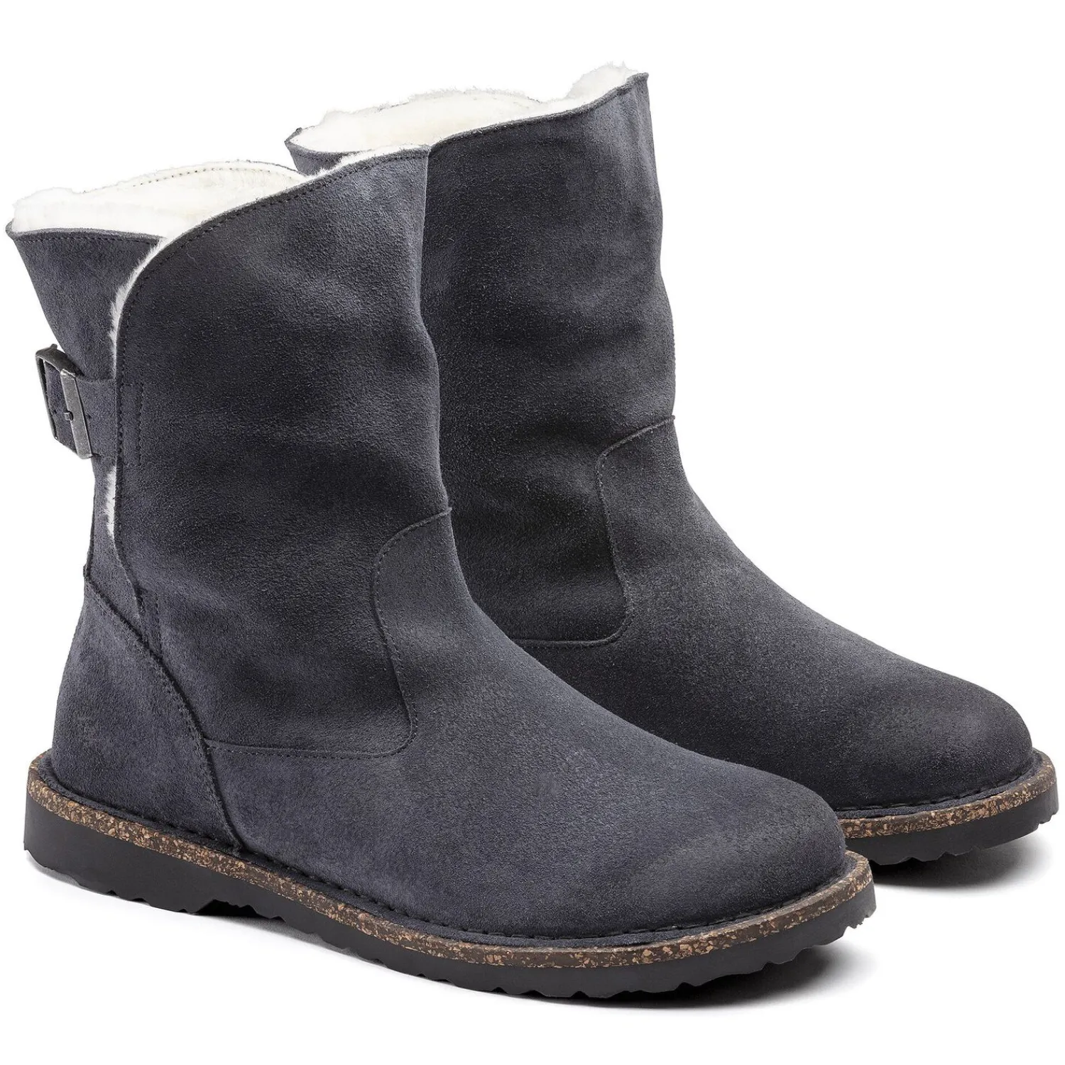 Shop Birkenstock Uppsala En Fourrure D'Agneau Graphite